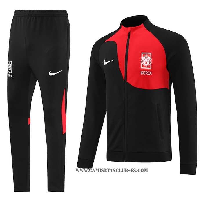 Chandal de Chaqueta del Corea del Sur 22-23 Negro y Rojo